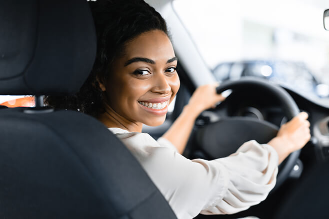 Auto Insurance woman driving car
